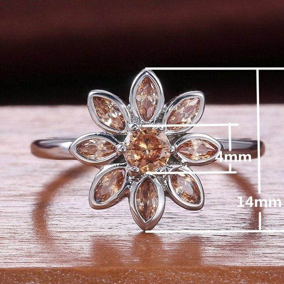 Pretty Flower 925 Silver  Ring - Picture 5 of 8